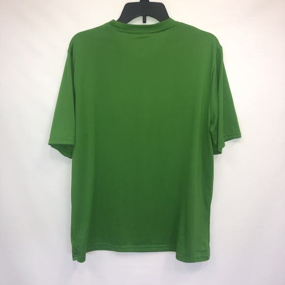 Reebok Pullover Adult Large Mens Green Short Sleeve Moisture Wicking T-Shirt - Picture 2 of 7